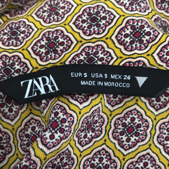 ZARA Printed PJ High-low button-down Satin Shirt - Picture 10 of 12